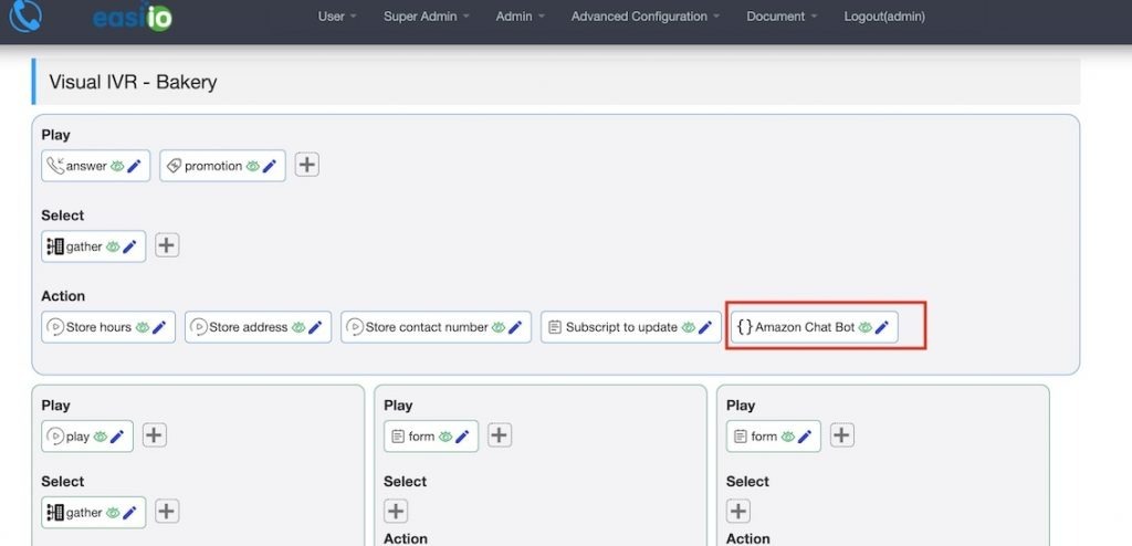 Create the Curl element inside the ITR editor.